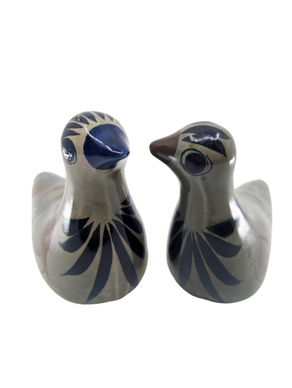 Vintage Hand Painted Mexico Love Dove Figurines Pair